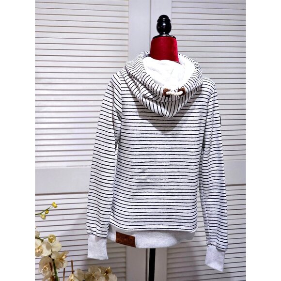 NAKETANO Darth X Striped Funnel Neck Pullover Hoodie Sweatshirt Size Medium 2210 - Picture 5 of 13